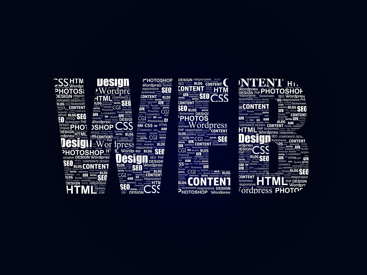 WEB Design Wordcloud als visuelle Identität des Studios